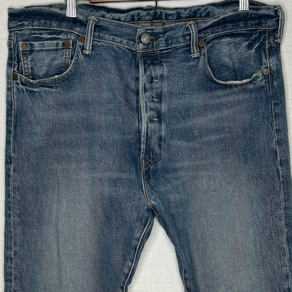 LEVI'S 501 CT 37x33 (36x34 Tag) Custom Taper Button Fly Denim Blue Jeans - Picture 1 of 11